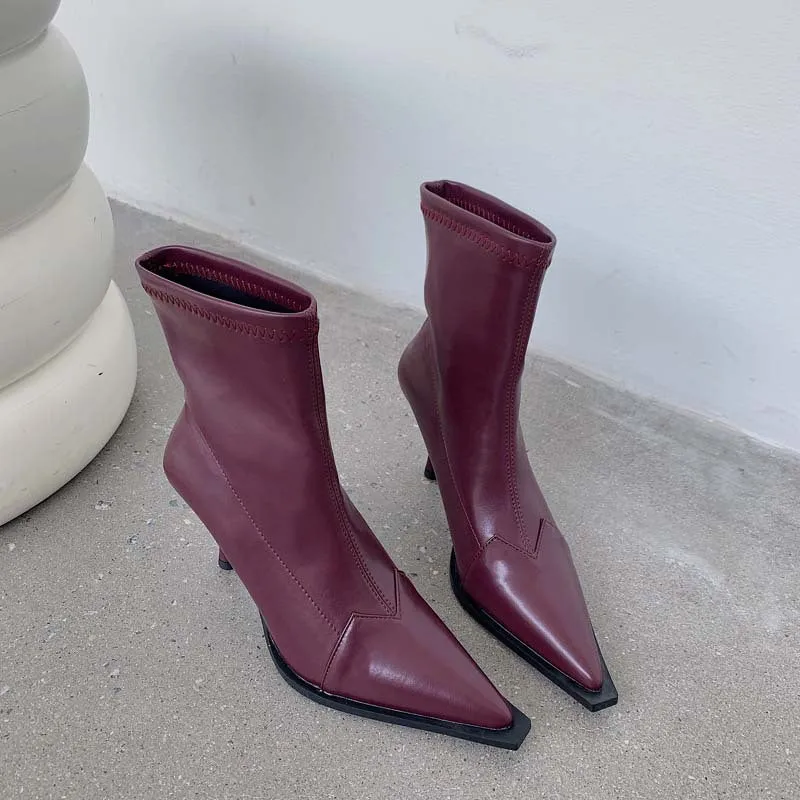 Pointed Toe High-heeled  Boots