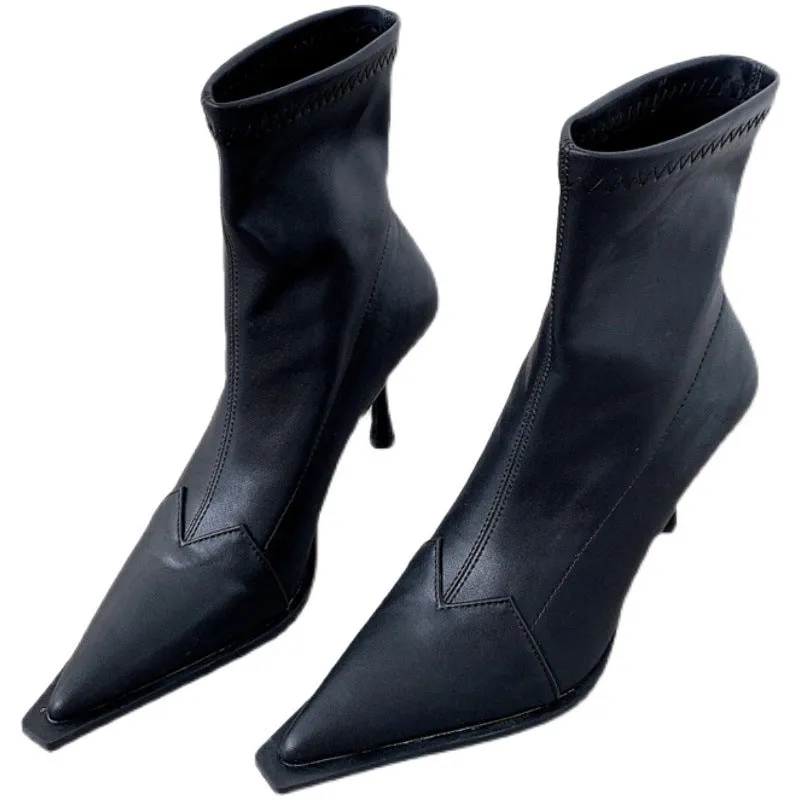 Pointed Toe High-heeled  Boots