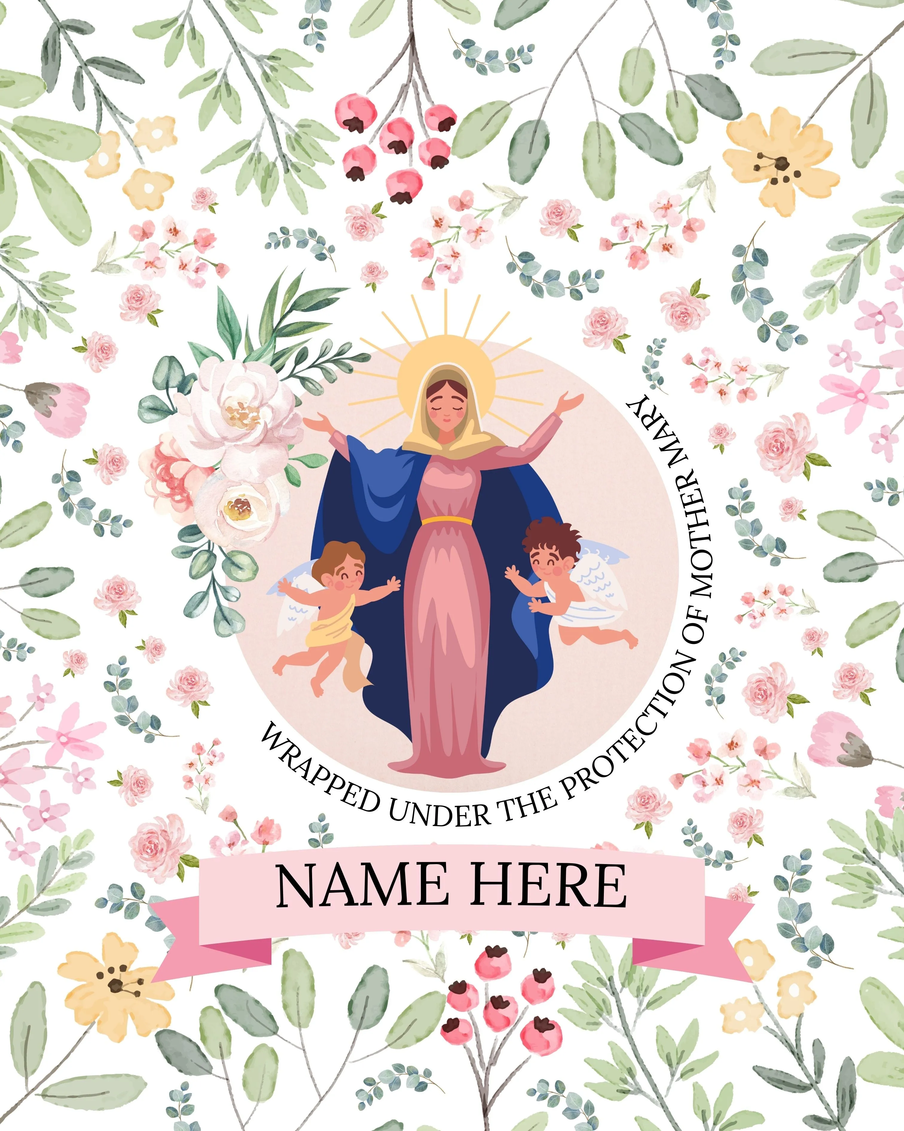 [PRE-ORDER] Mother Mary Fleece Throw Blanket - Multicolour (Personalisation Available)