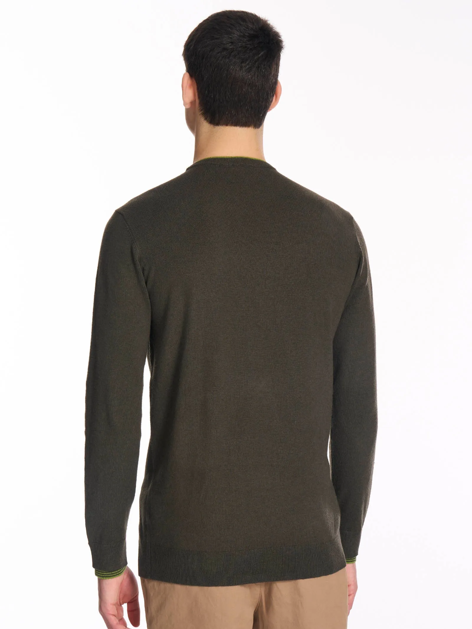 Pull girocollo in filato Sport Wool - Army