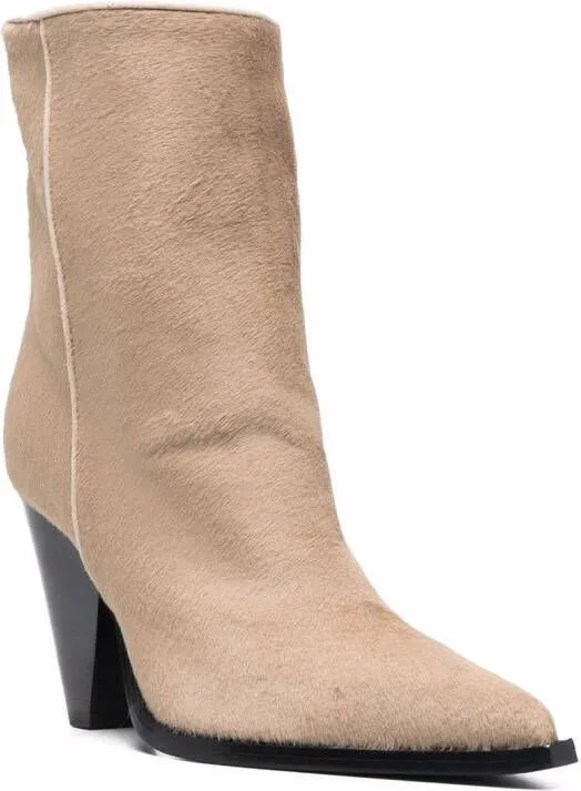 Scarosso Emily pointed heeled boots Neutrals