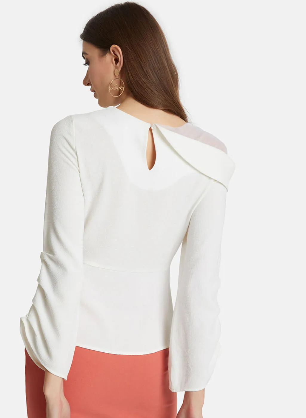 Shoulder Mesh Sleeve Detail Top