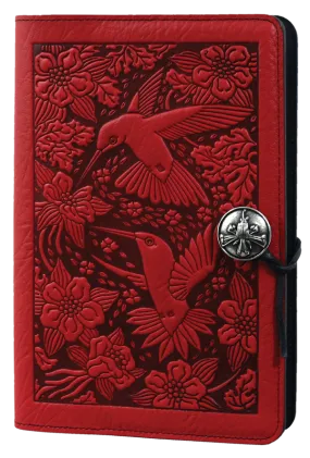 Small Leather Journal -  Hummingbird in Red