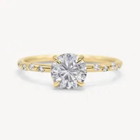 Starry Round Diamond Engagement Ring