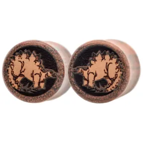 Stegosaurus Dinosaur Wood Inlay Plugs