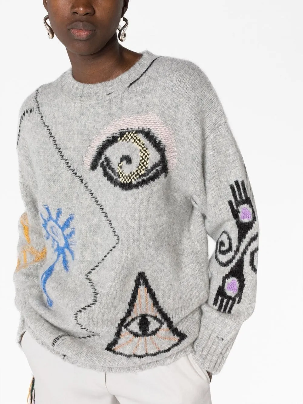 Stella McCartney  |Crew Neck Wool Blended Fabrics Long Sleeves