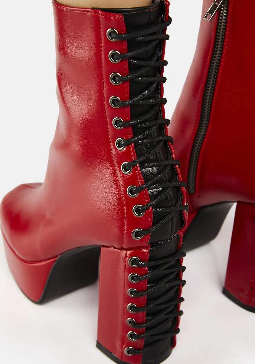 Step Up Platform Ankle Boots-