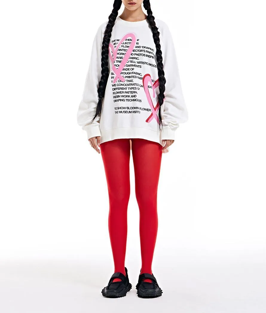 THE MUSEUM VISITOR  |Heart Unisex Street Style Long Sleeves Oversized Logo