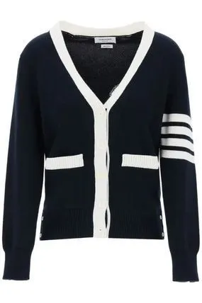 THOM BROWNE  |Casual Style Cotton Elegant Style Logo Cardigans