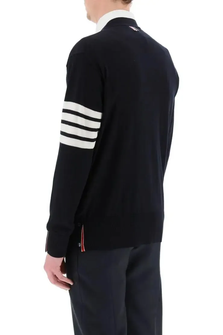 THOM BROWNE  |Stripes Wool Street Style Plain Logo Designers Cardigans