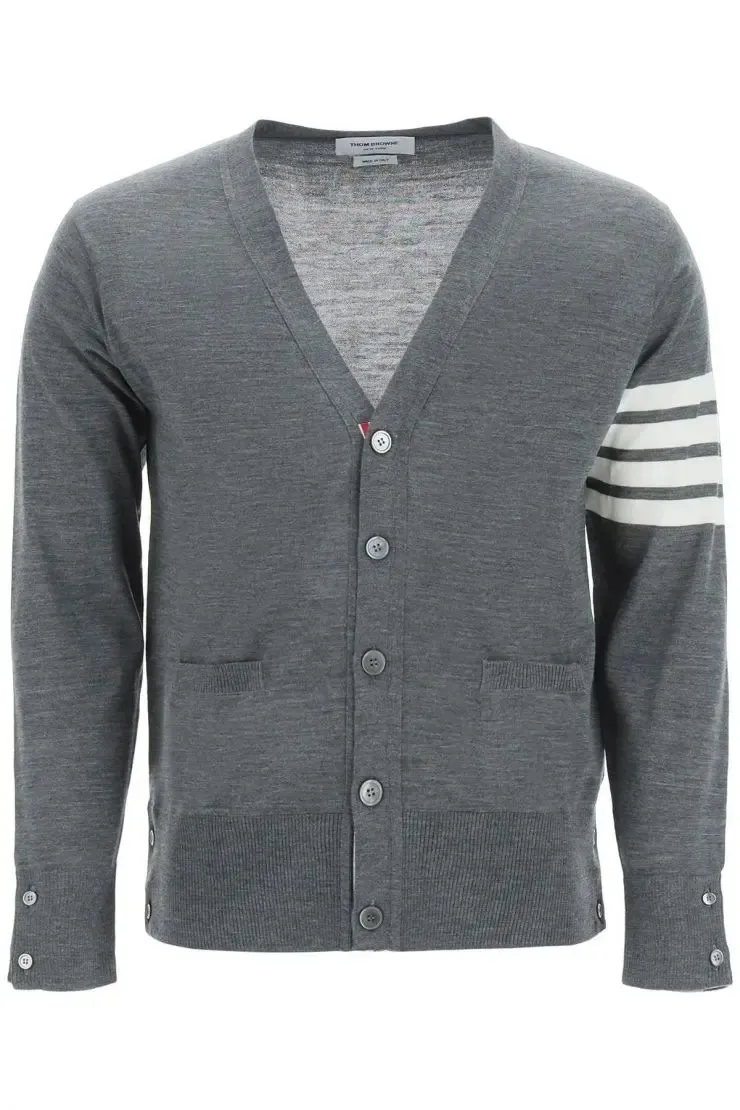 THOM BROWNE  |Stripes Wool Street Style Plain Logo Designers Cardigans