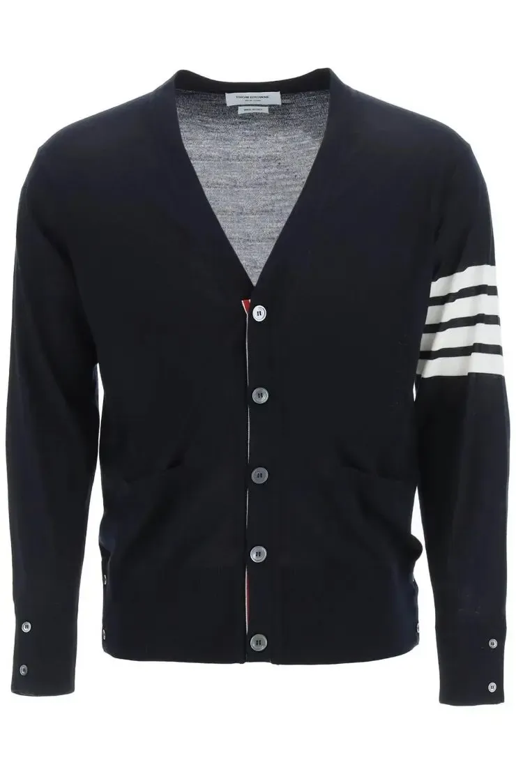 THOM BROWNE  |Stripes Wool Street Style Plain Logo Designers Cardigans