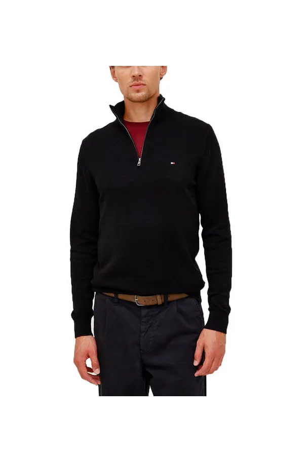 Tommy Hilfiger Cashmere Pima 1/4 Zip Black