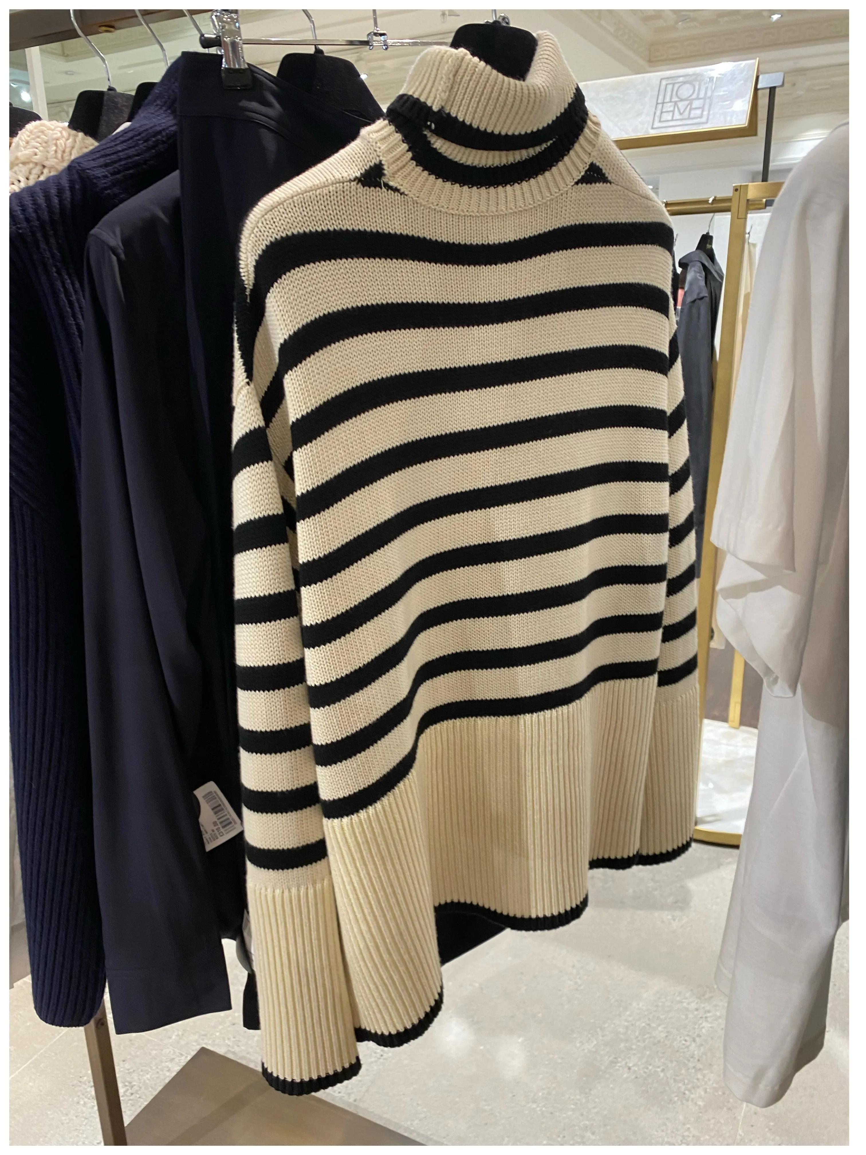 TOTEME  |Stripes Wool Cotton V-neck & Crew neck