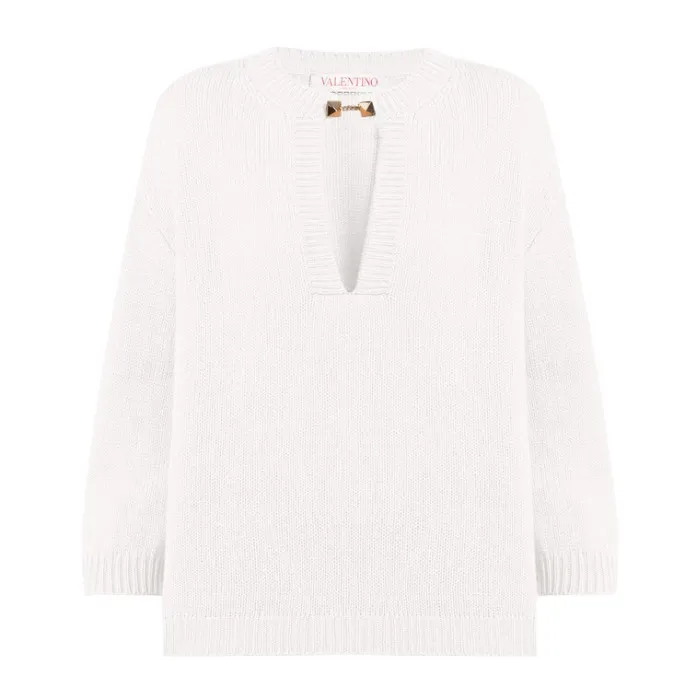 VALENTINO  |Casual Style Wool Studded Street Style Long Sleeves Plain