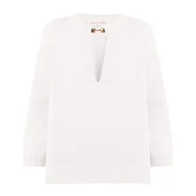 VALENTINO  |Casual Style Wool Studded Street Style Long Sleeves Plain