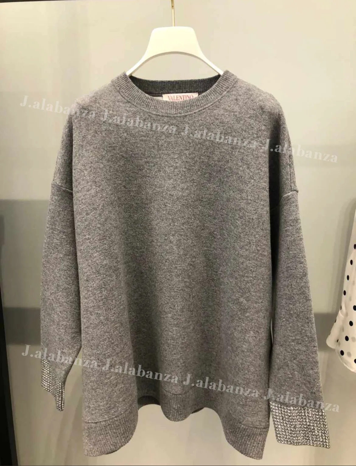 VALENTINO  |Crew Neck Casual Style Wool Long Sleeves Plain Elegant Style