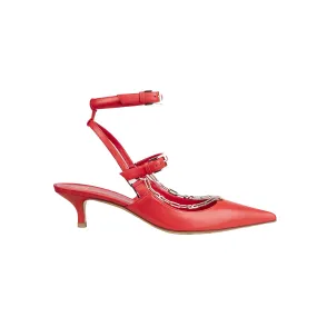 Valentino Rouge Chain Detail Ankle Strap Pumps  - '20s