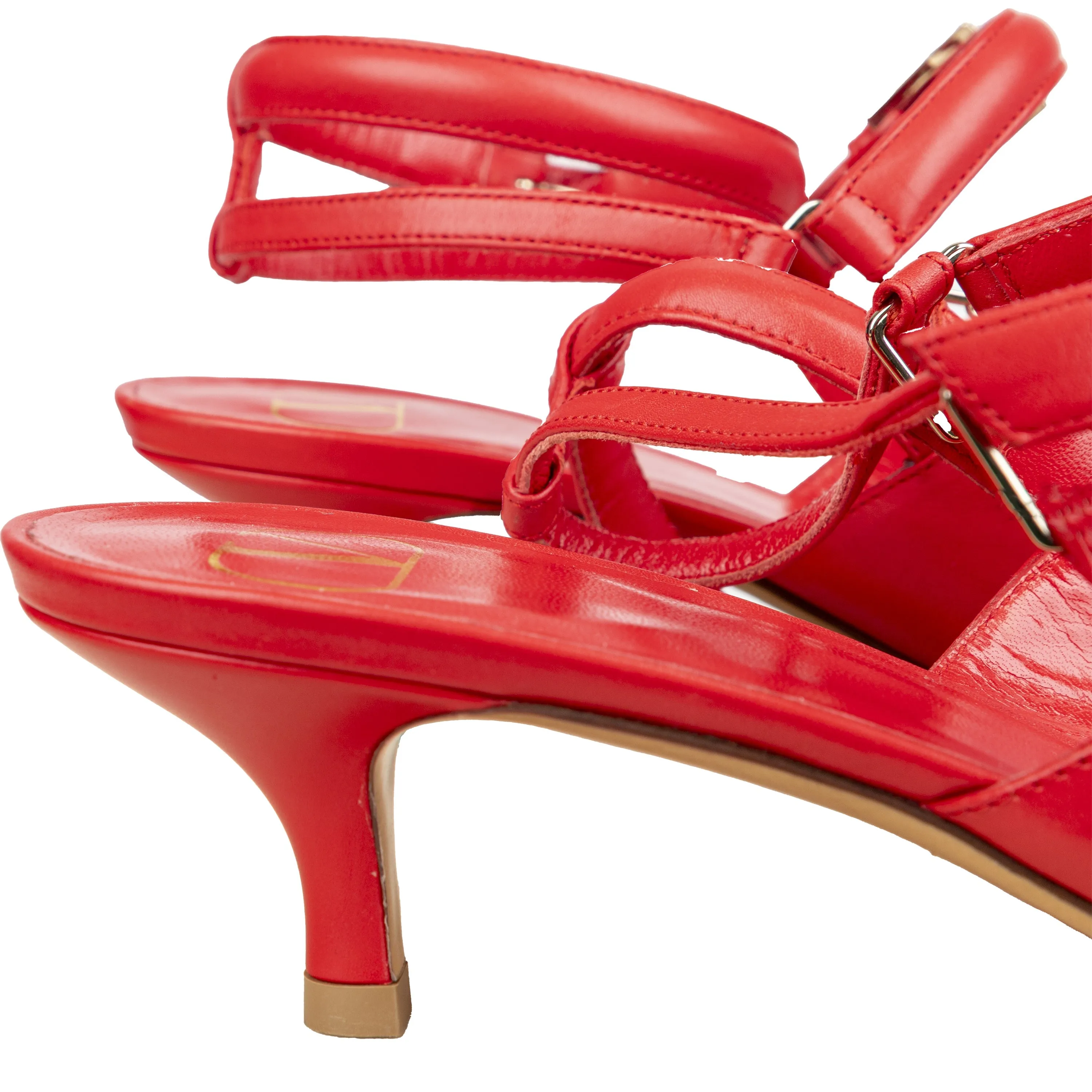 Valentino Rouge Chain Detail Ankle Strap Pumps  - '20s