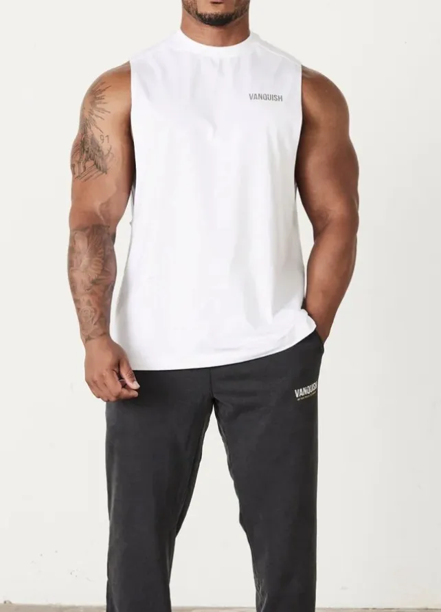 VANQUISH FITNESS  |Unisex Street Style Plain Cotton Oversized Logo Workout