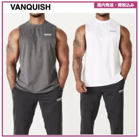 VANQUISH FITNESS  |Unisex Street Style Plain Cotton Oversized Logo Workout