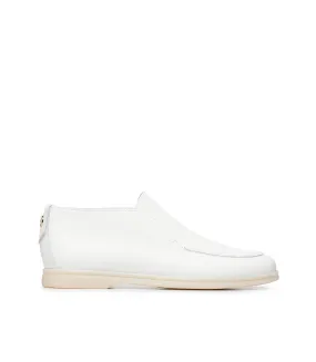 White leather loafers