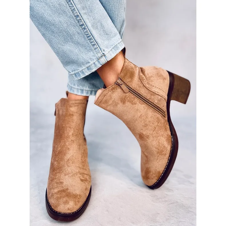 Wide-heeled boots Fill Beige