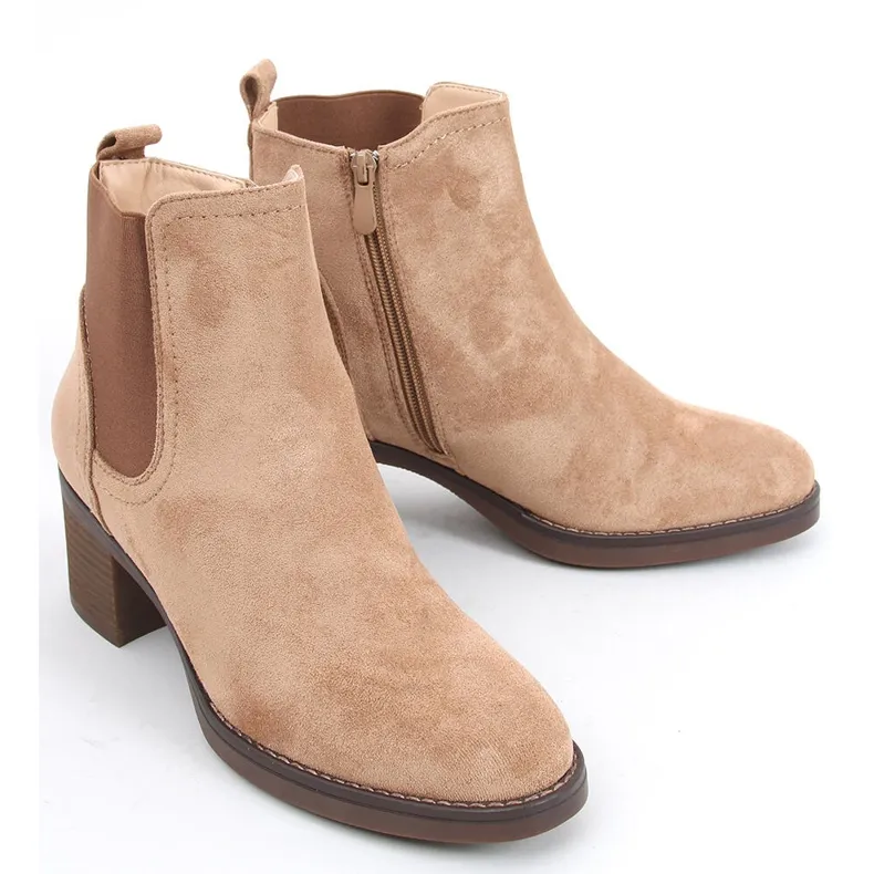 Wide-heeled boots Fill Beige