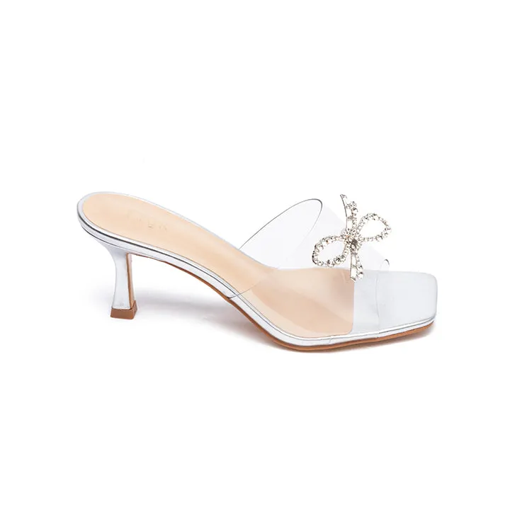 Wide Transparent Strap Heeled Sandal HL 98