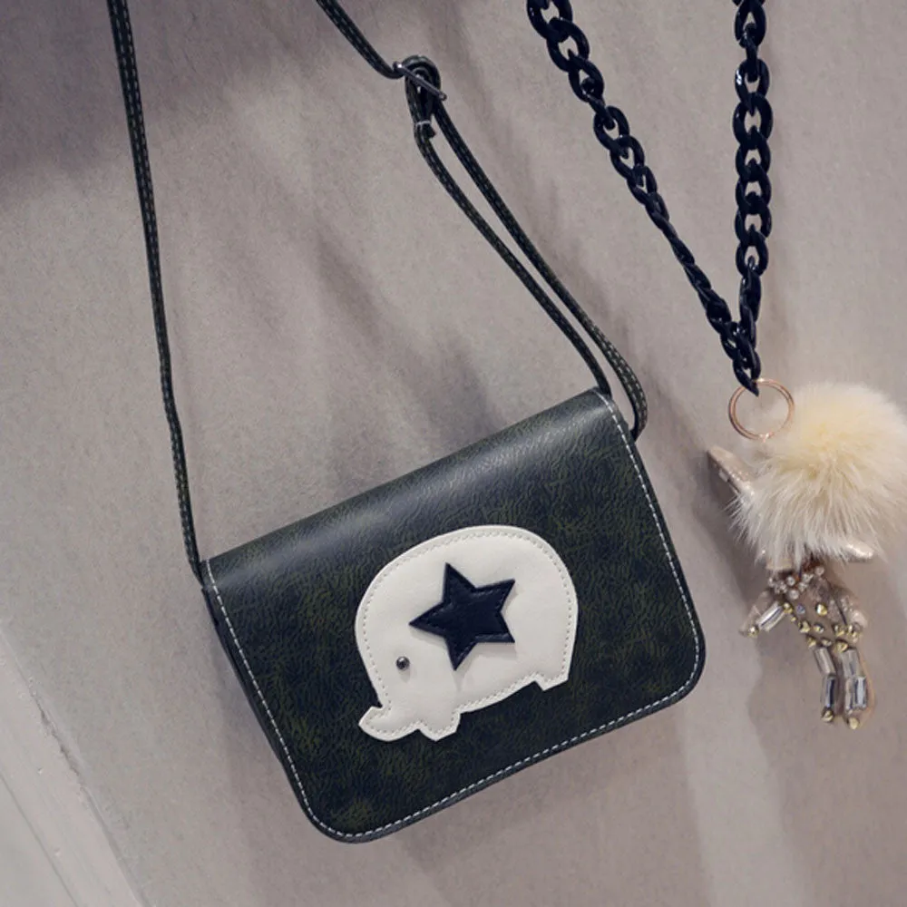 Women Messenger Bags Leather Star Elephant pattern Hbag Cross Body Single Shoulder Bag Clutch Purse Women's Bolsas