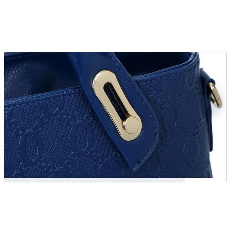 Women Set of Four Faux-Leather Handbags Tote Messenger Wallet wristlet - Leather Skin Shop
