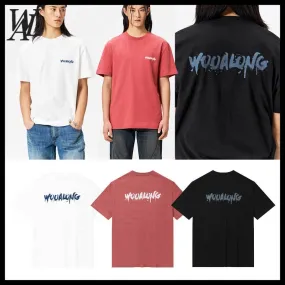 WOOALONG  |Crew Neck Unisex Street Style Plain Cotton Short Sleeves