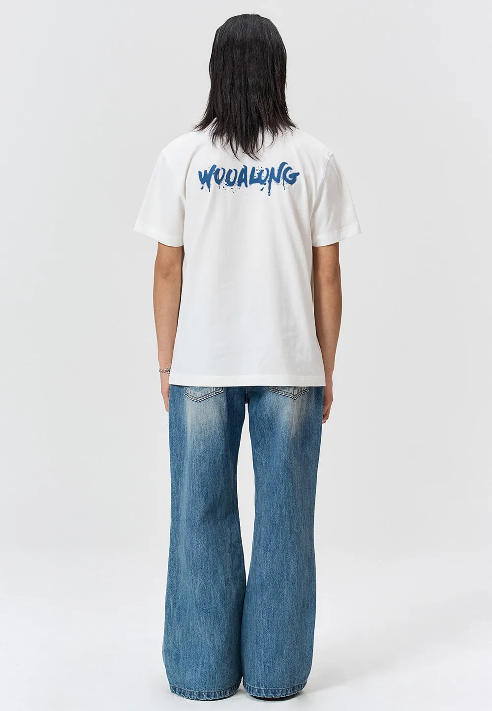 WOOALONG  |Crew Neck Unisex Street Style Plain Cotton Short Sleeves