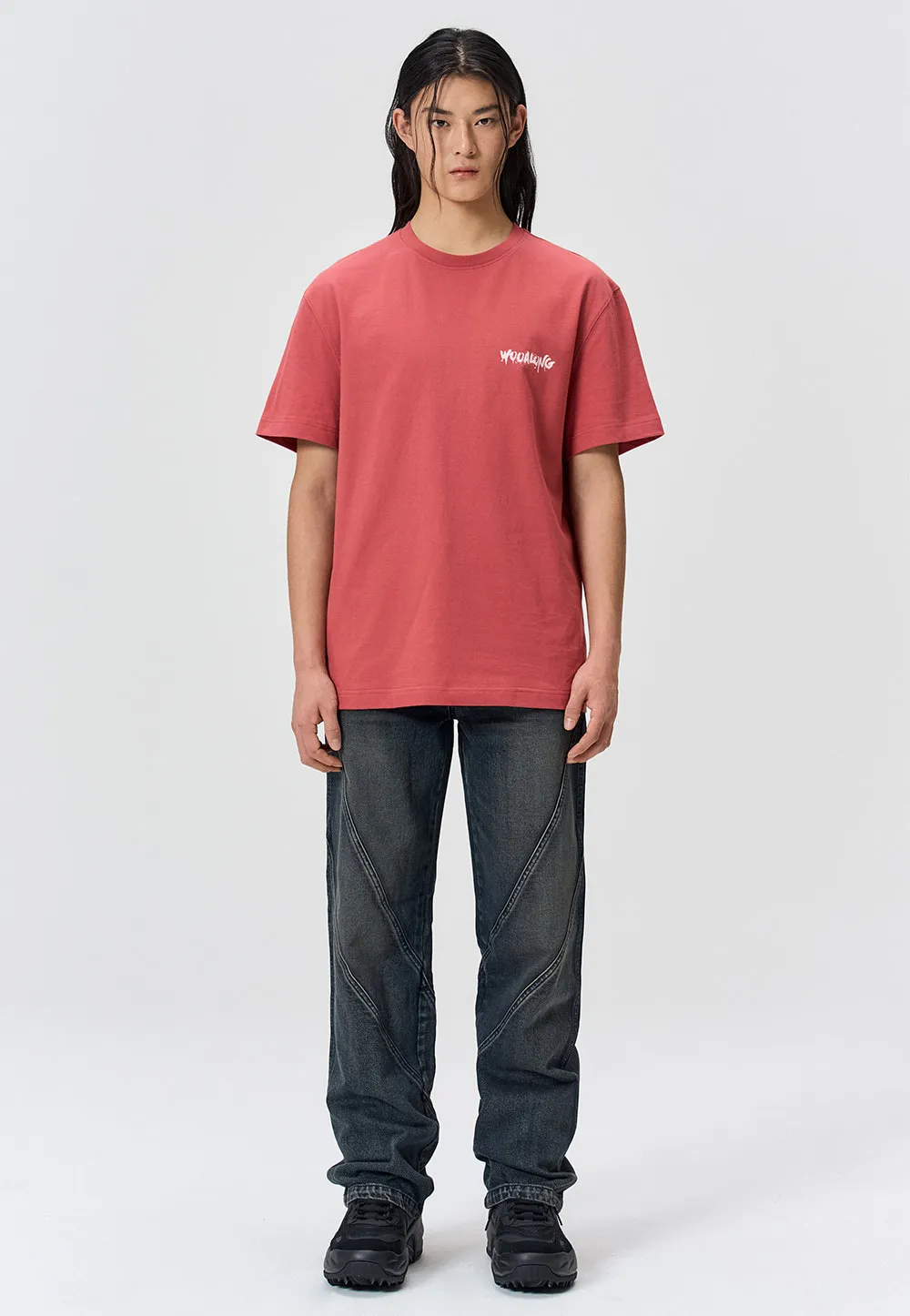 WOOALONG  |Crew Neck Unisex Street Style Plain Cotton Short Sleeves