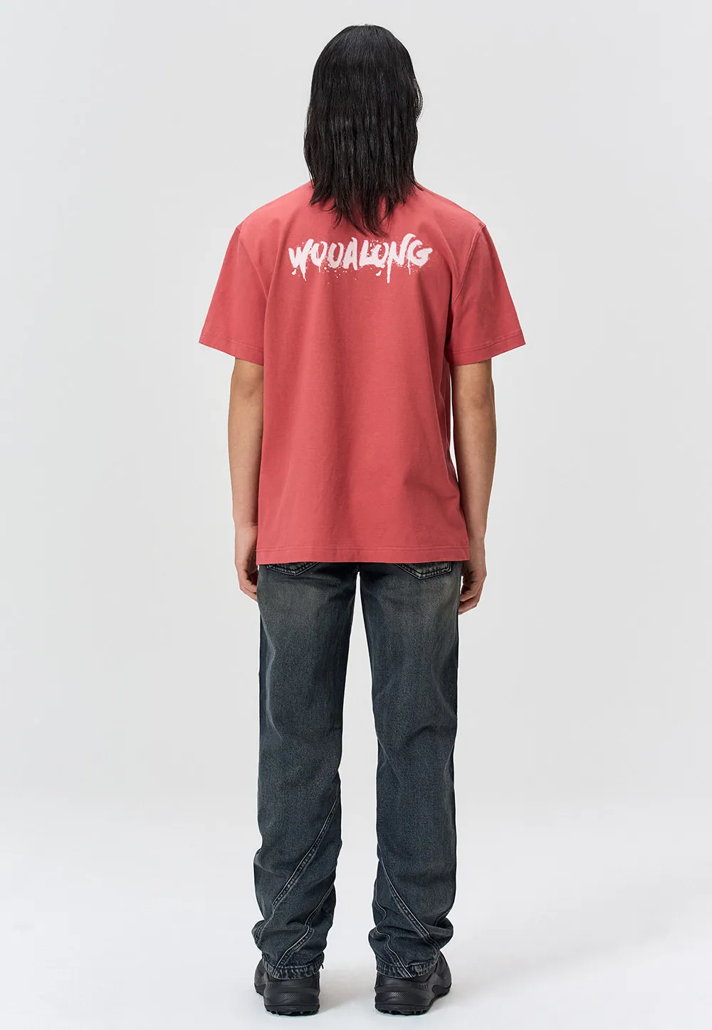 WOOALONG  |Crew Neck Unisex Street Style Plain Cotton Short Sleeves