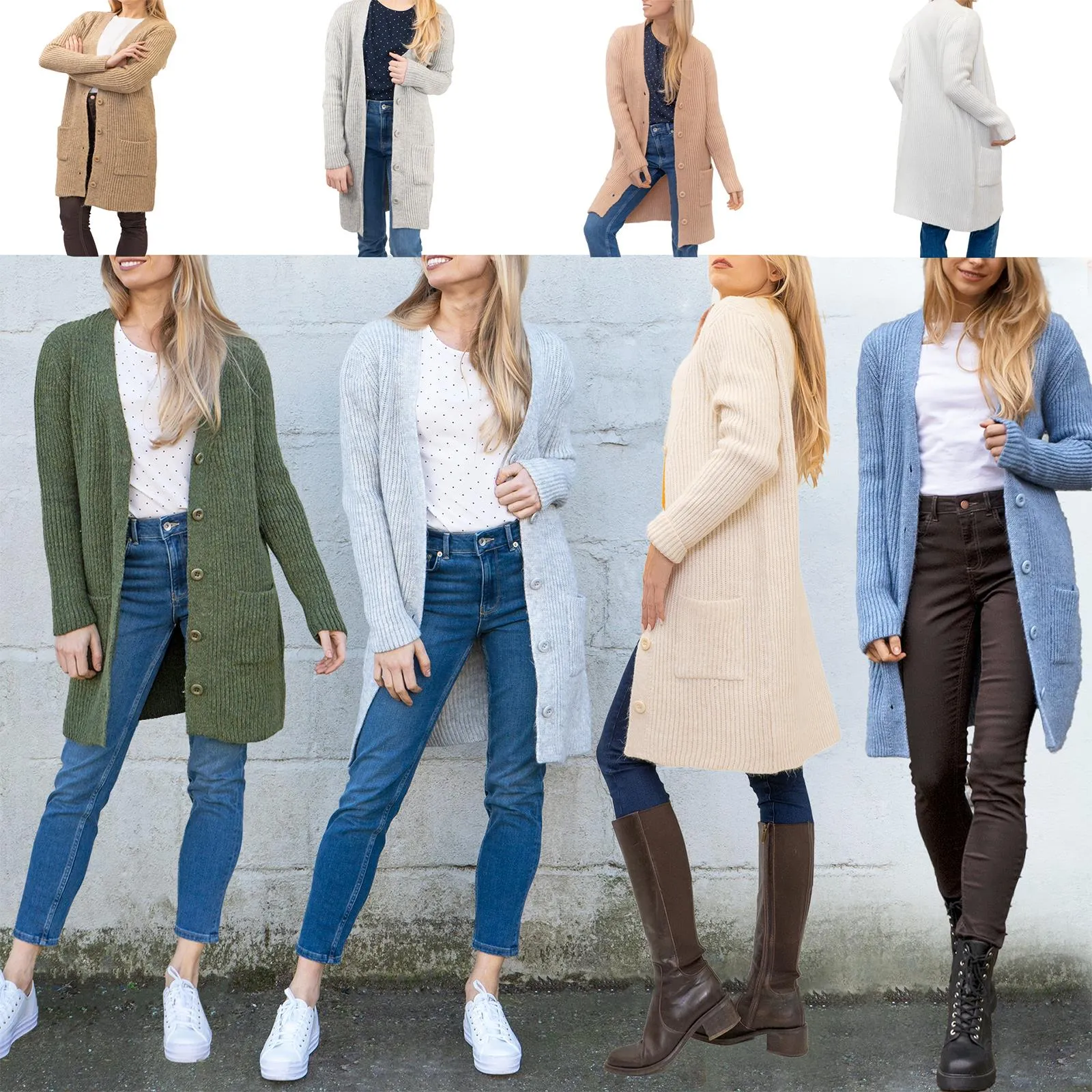 Wood Hill Longline Chunky Knit Cardigans in 8 Colours