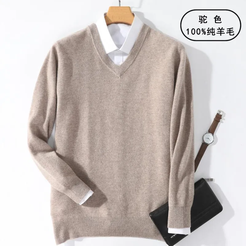 Xituodai Super 100% Cashmere Sweater Men Pullover 2022 Autumn Winter Warm Classic V-neck Sweaters Male Jumper Jersey Hombre Pull