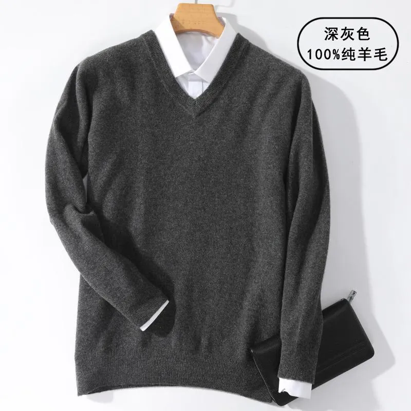 Xituodai Super 100% Cashmere Sweater Men Pullover 2022 Autumn Winter Warm Classic V-neck Sweaters Male Jumper Jersey Hombre Pull