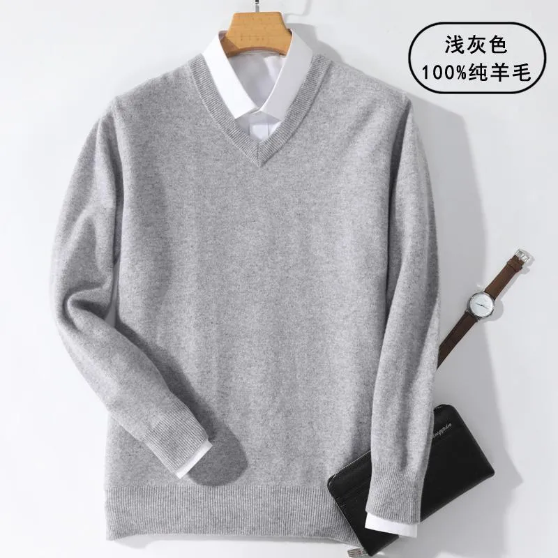 Xituodai Super 100% Cashmere Sweater Men Pullover 2022 Autumn Winter Warm Classic V-neck Sweaters Male Jumper Jersey Hombre Pull