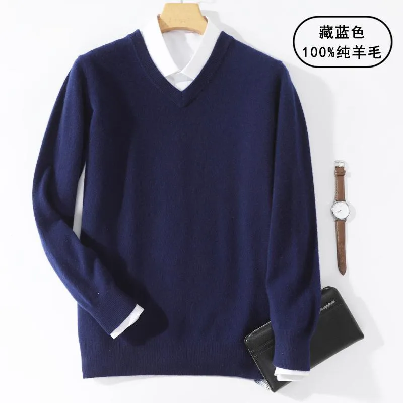 Xituodai Super 100% Cashmere Sweater Men Pullover 2022 Autumn Winter Warm Classic V-neck Sweaters Male Jumper Jersey Hombre Pull