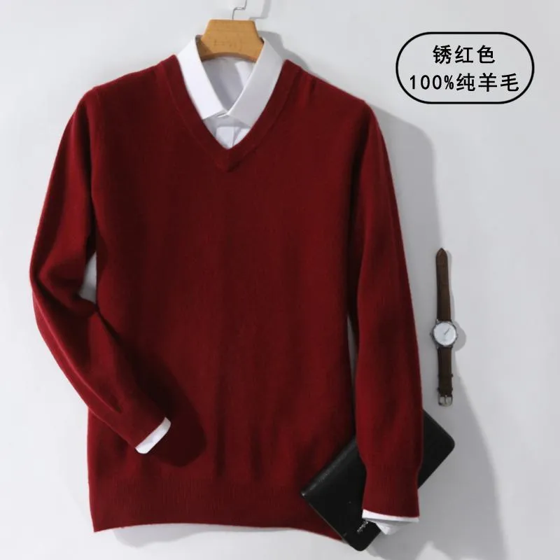 Xituodai Super 100% Cashmere Sweater Men Pullover 2022 Autumn Winter Warm Classic V-neck Sweaters Male Jumper Jersey Hombre Pull