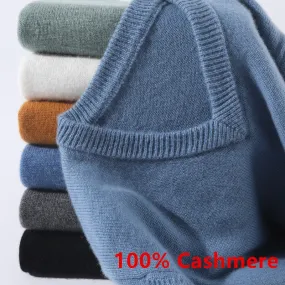 Xituodai Super 100% Cashmere Sweater Men Pullover 2022 Autumn Winter Warm Classic V-neck Sweaters Male Jumper Jersey Hombre Pull