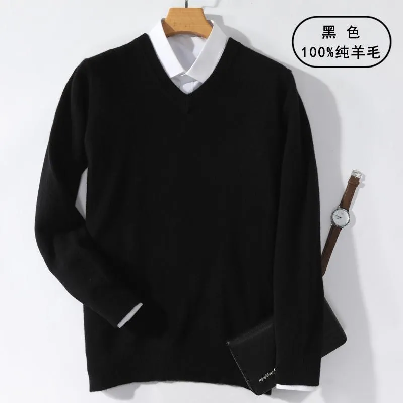 Xituodai Super 100% Cashmere Sweater Men Pullover 2022 Autumn Winter Warm Classic V-neck Sweaters Male Jumper Jersey Hombre Pull