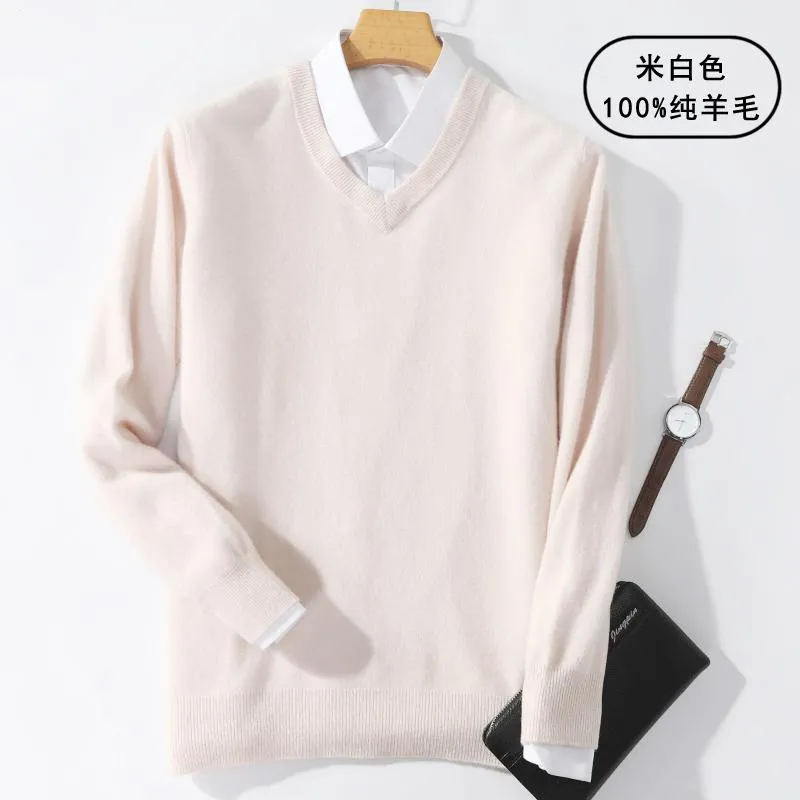 Xituodai Super 100% Cashmere Sweater Men Pullover 2022 Autumn Winter Warm Classic V-neck Sweaters Male Jumper Jersey Hombre Pull