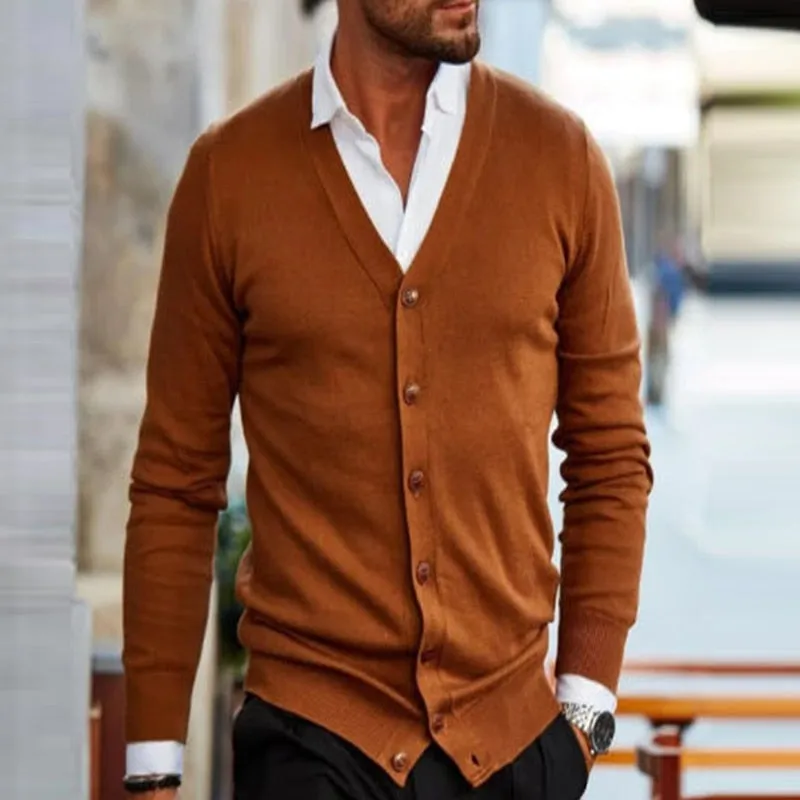 Xituodai trendy mens fashion mens summer outfits  dope outfits  New Men Fashion Buttoned V-Neck Sweaters Cardigan For Mens Fall 