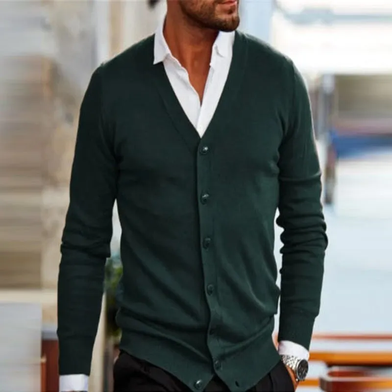 Xituodai trendy mens fashion mens summer outfits  dope outfits  New Men Fashion Buttoned V-Neck Sweaters Cardigan For Mens Fall 