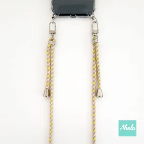 Yellow+Pink+Grey - Crossbody Adjustable Nylon Lanyard 黃+粉+灰色尼龍斜背繩