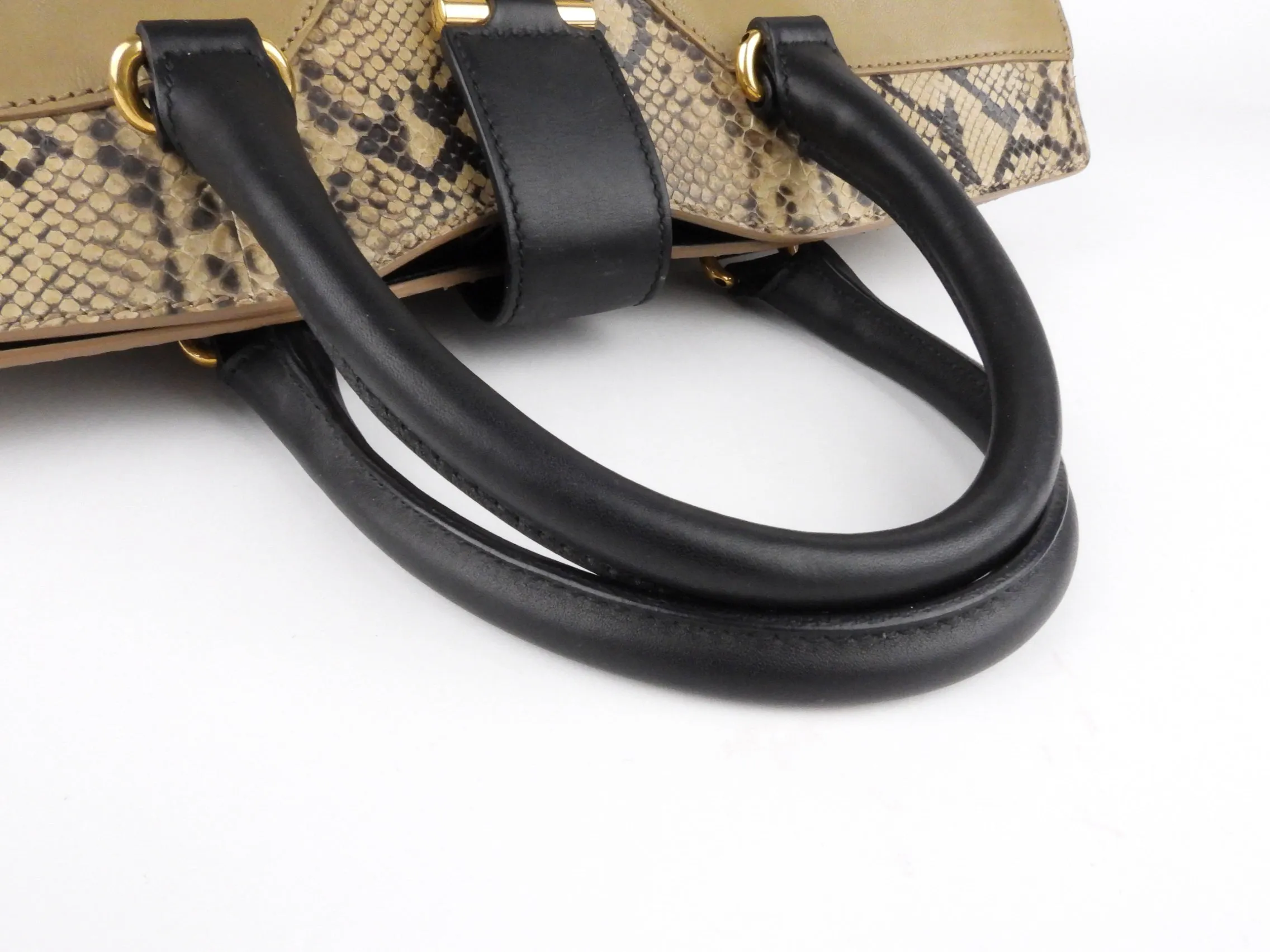 Yves Saint Laurent Brown Python Leather Cabas Tote